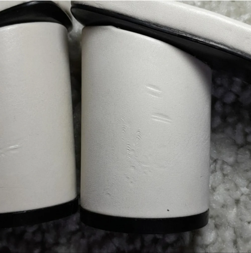 ZARA White Strappy Cylinder Heels Size 41